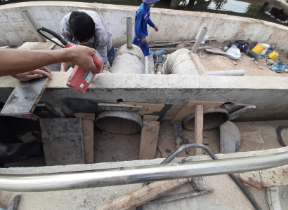 Thi c&ocirc;ng chống thấm dự &aacute;n nh&agrave; m&aacute;y xử l&yacute; nước thải khu c&ocirc;ng nghiệp đồng an 1
