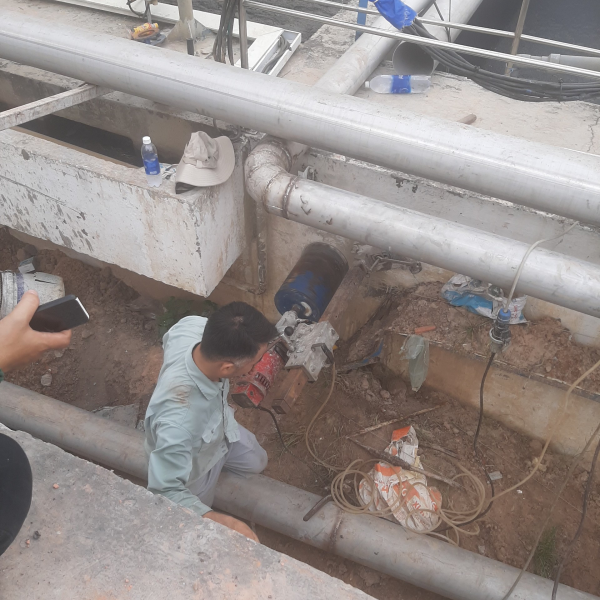Thi c&ocirc;ng chống thấm dự &aacute;n nh&agrave; m&aacute;y xử l&yacute; nước thải khu c&ocirc;ng nghiệp đồng an 1